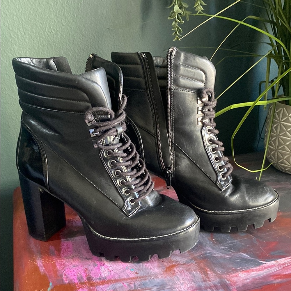 Black Leather Ankle Boots